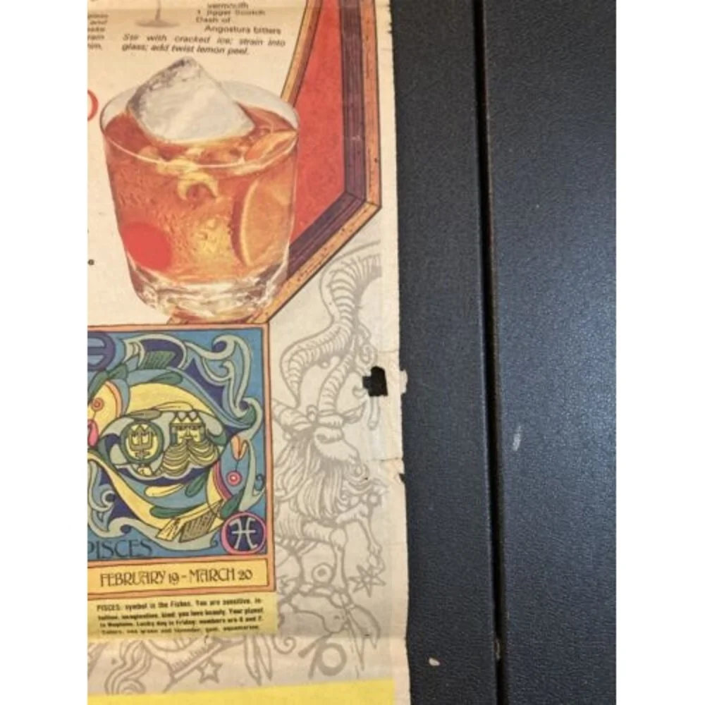 READ Make Mixed Drink‎ Poster Vtg Collins Manhattan Sour Alcohol Mixing 70s Bar